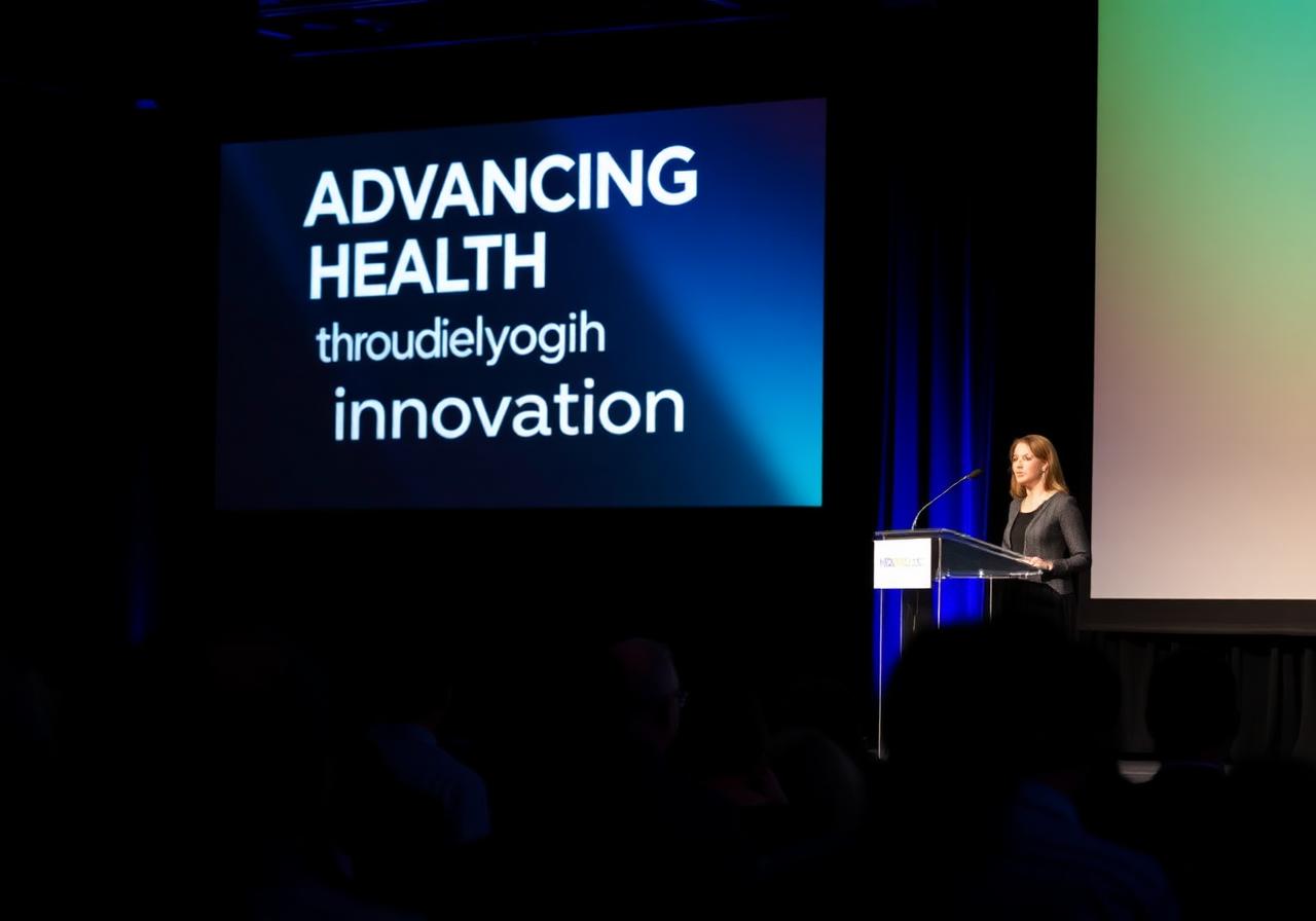 Healthcare event with speaker on stage